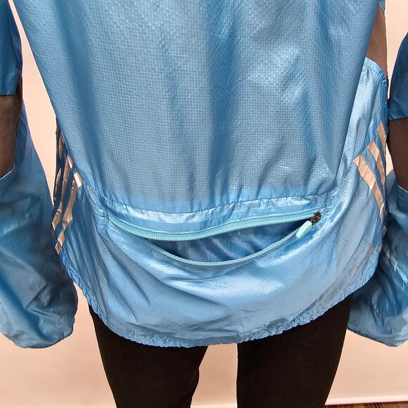Adidas Climaproof Formotion Cycling Running Windbreaker Jacket Full zip L Blue - Picture 10 of 15